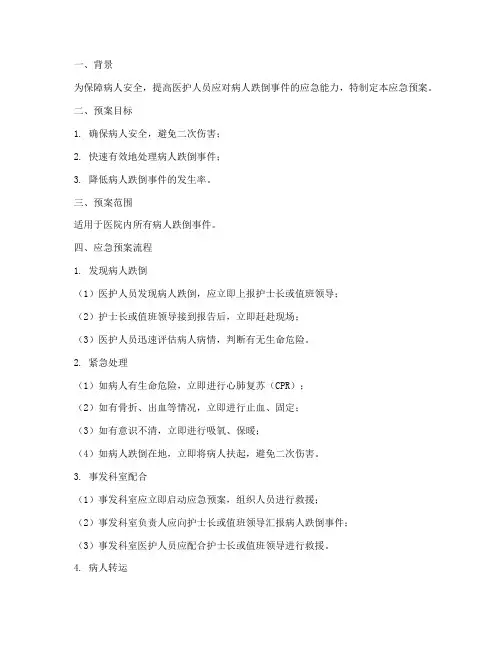 病人跌倒应急预案脚本