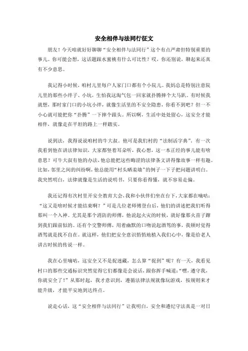 安全相伴与法同行征文