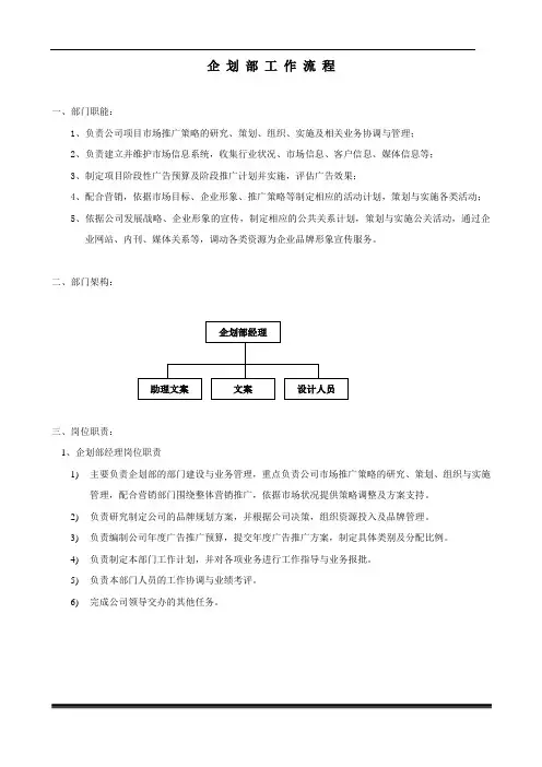 企划部工作流程