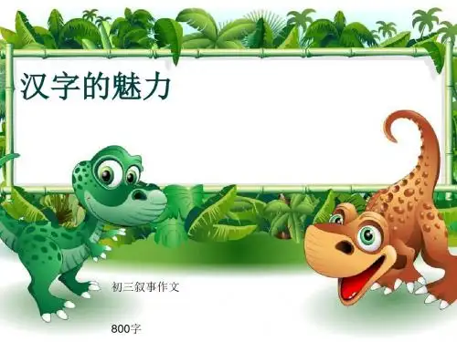 初三叙事作文《汉字的魅力》800字(共11页PPT)