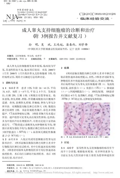 成人睾丸支持细胞瘤的诊断和治疗_附3例报告并文献复习_孙明
