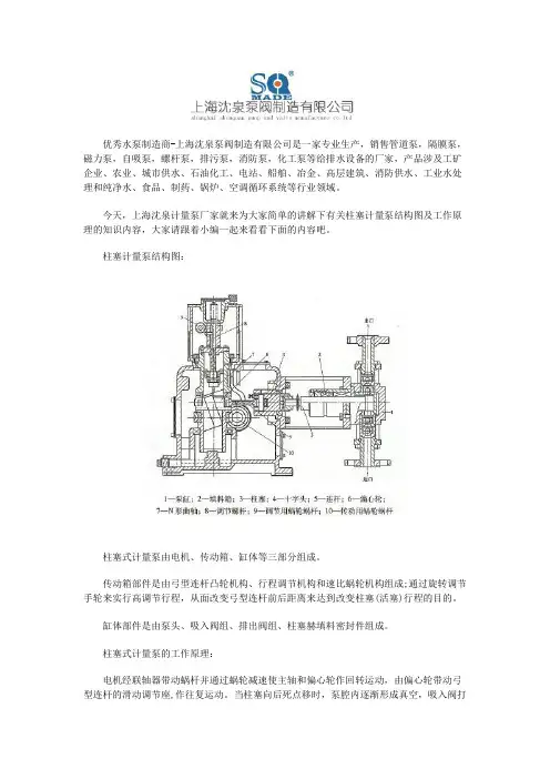 柱塞计量泵结构图及工作原理
