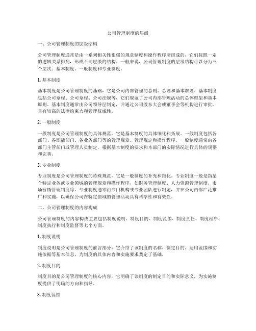 公司管理制度的层级