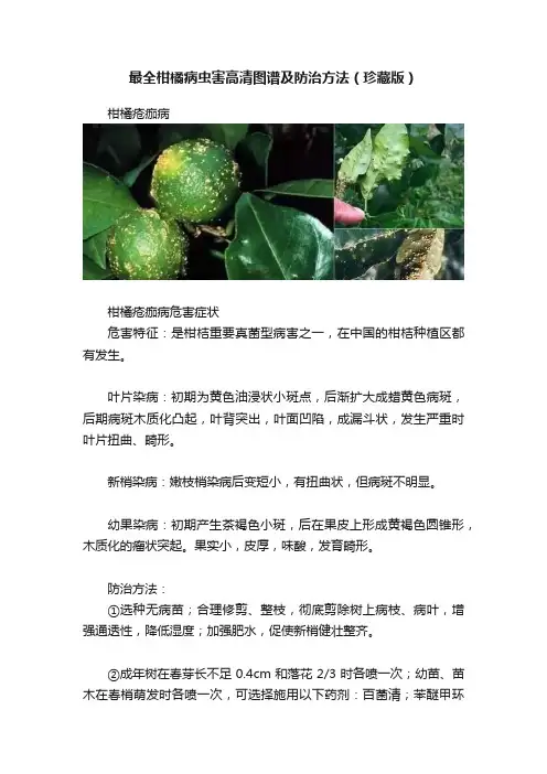 最全柑橘病虫害高清图谱及防治方法（珍藏版）