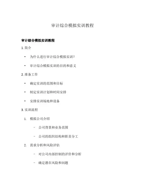 审计综合模拟实训教程