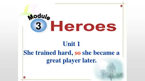 外研英语九年级上册Module 3 Heroes Unit1 课件(共23张PPT)