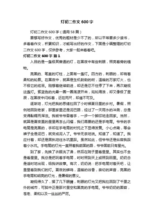 灯初二作文600字