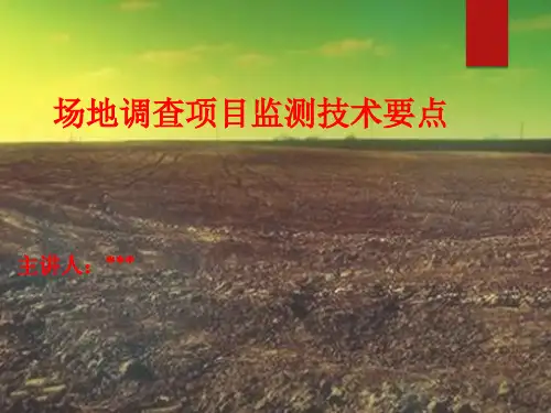 场地调查项目监测技术要点培训PPT