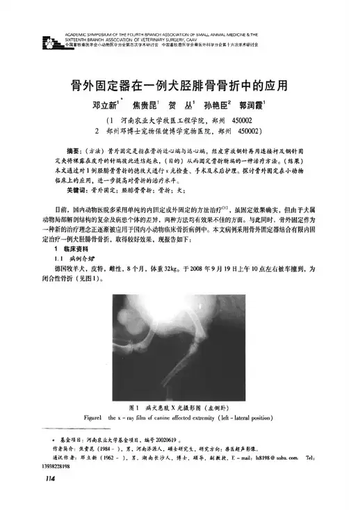 骨外固定器在一例犬胫腓骨骨折中的应用