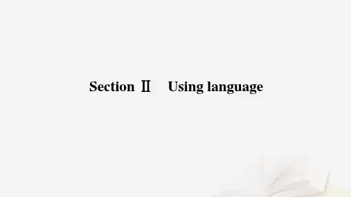 高中英语Unit3OnthemoveSectionⅡUsinglanguage课件外研版必修第二册