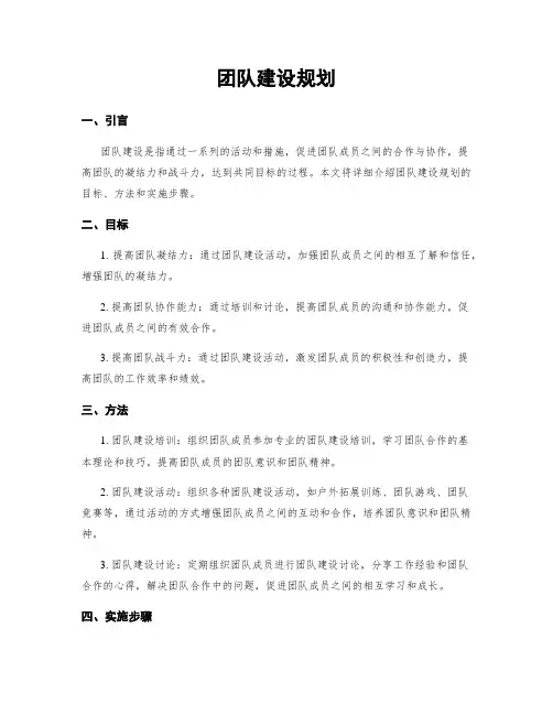 团队建设规划