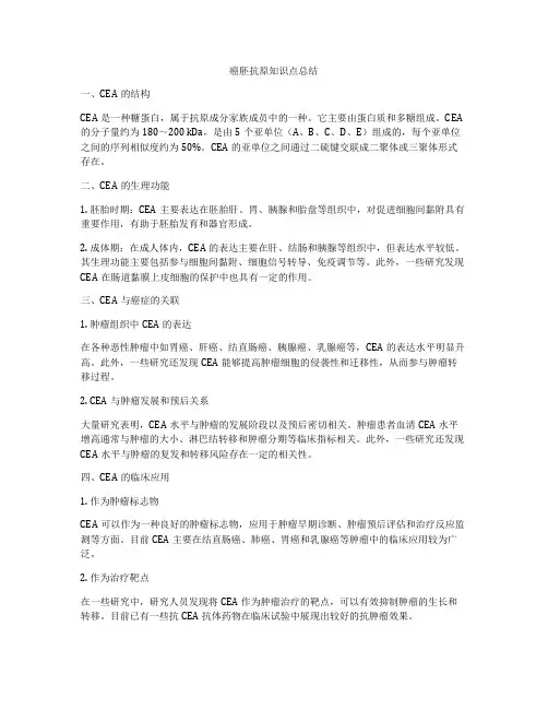 癌胚抗原知识点总结