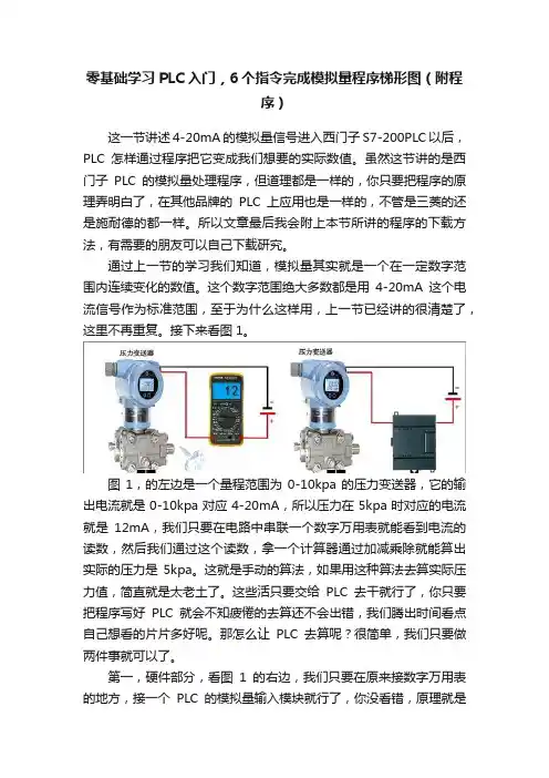零基础学习PLC入门，6个指令完成模拟量程序梯形图（附程序）