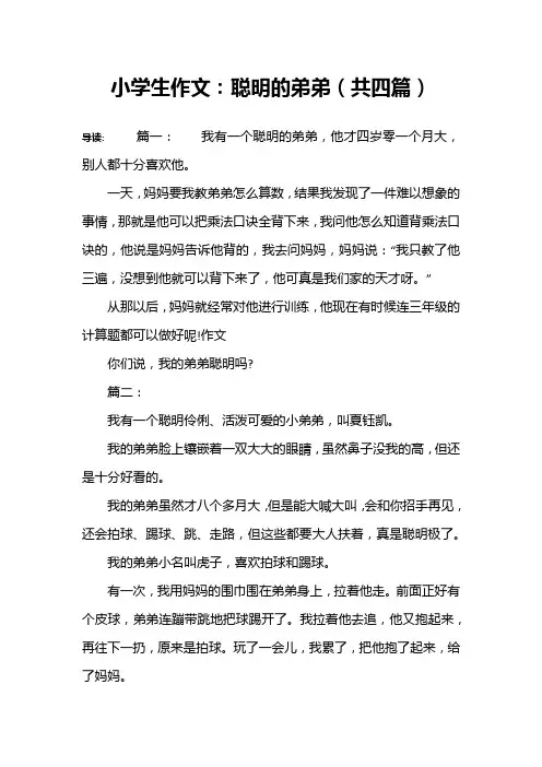 小学生作文：聪明的弟弟(共四篇)