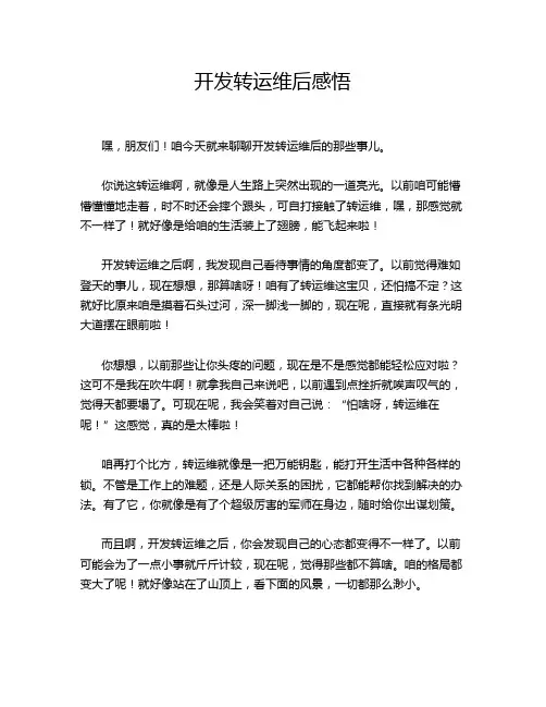 开发转运维后感悟