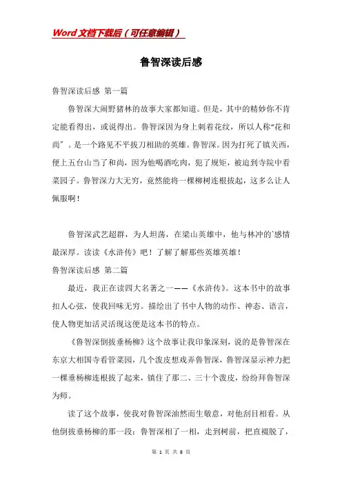 鲁智深读后感