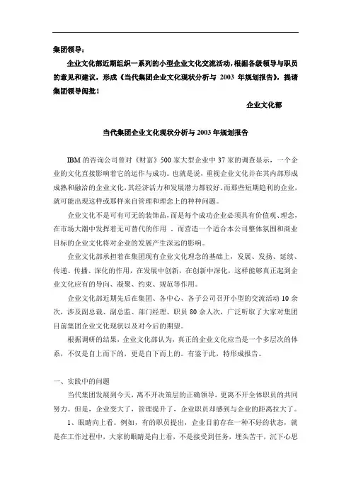 当代集团企业文化分析报告(新)