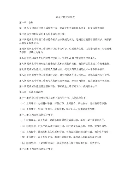 药房上墙管理制度