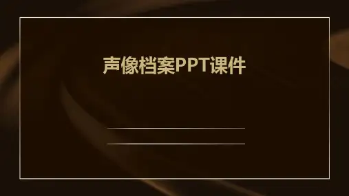 声像档案ppt课件
