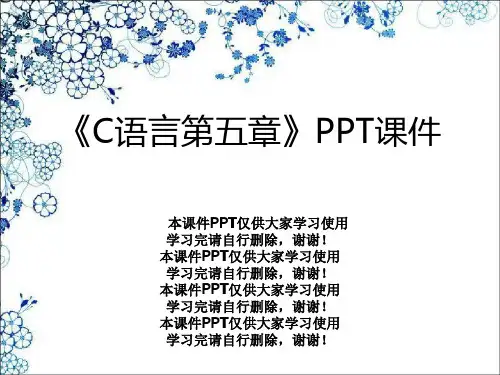 《C语言第五章》PPT课件