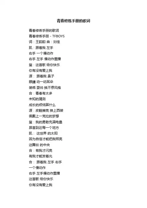青春修炼手册的歌词
