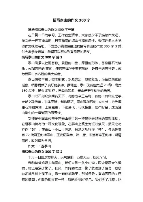 描写泰山的作文300字