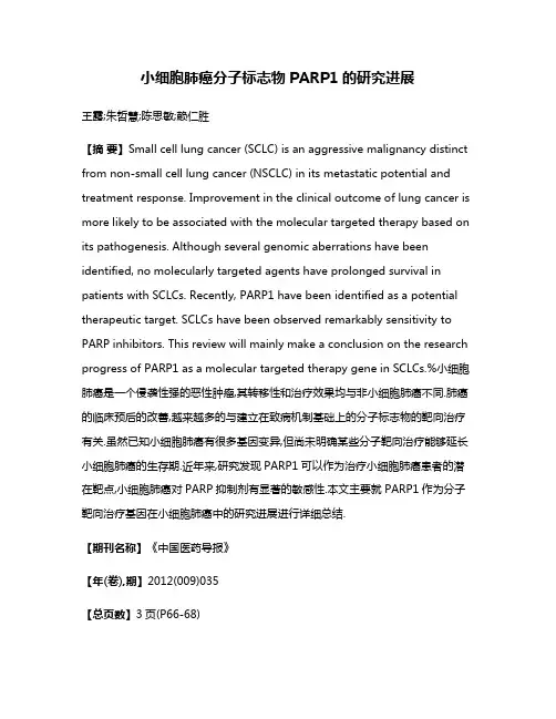 小细胞肺癌分子标志物PARP1的研究进展