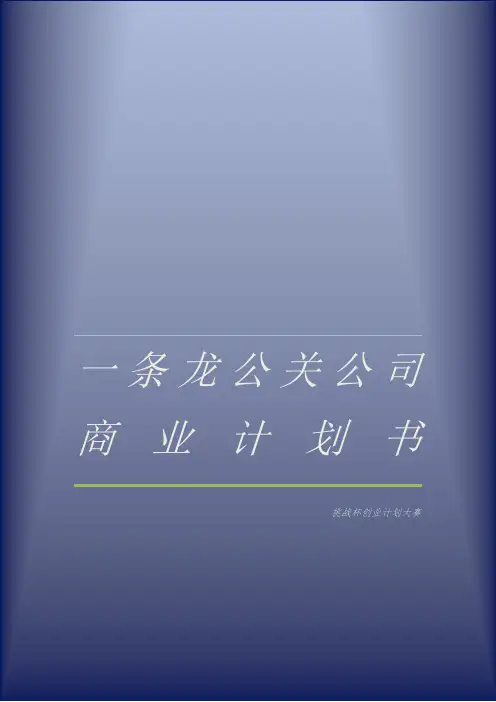 一条龙公关公司商业计划书