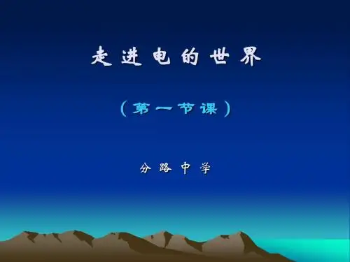 走 进 电 的 世 界