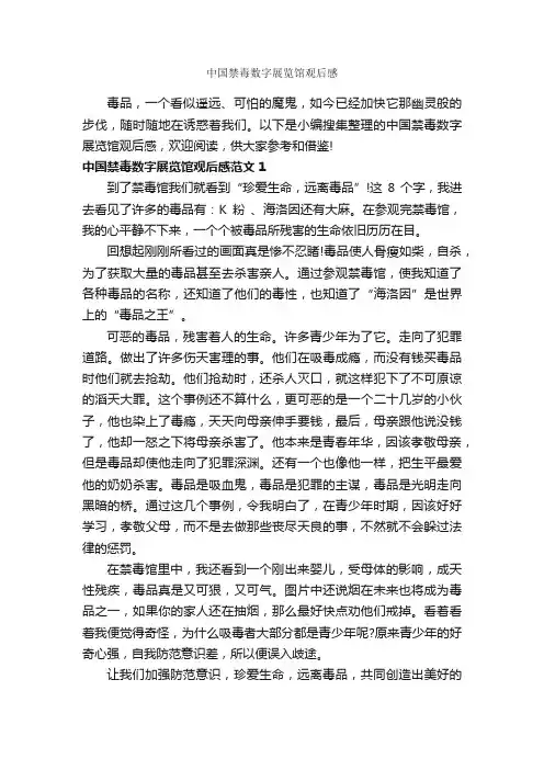 中国禁毒数字展览馆观后感