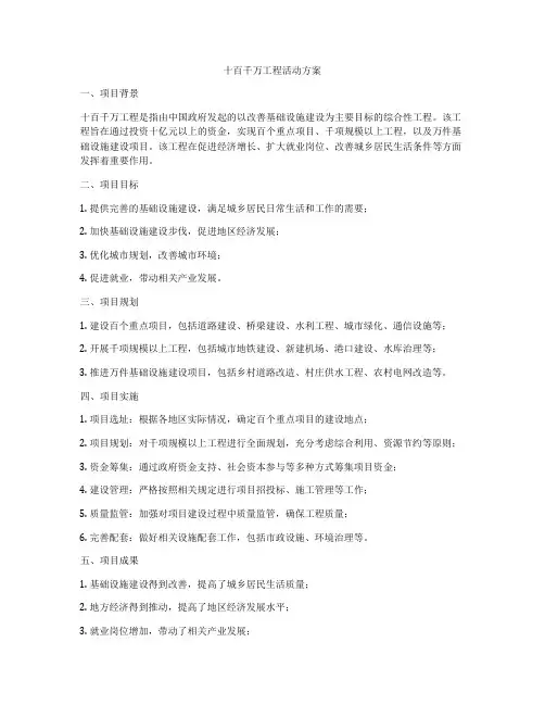 十百千万工程活动方案