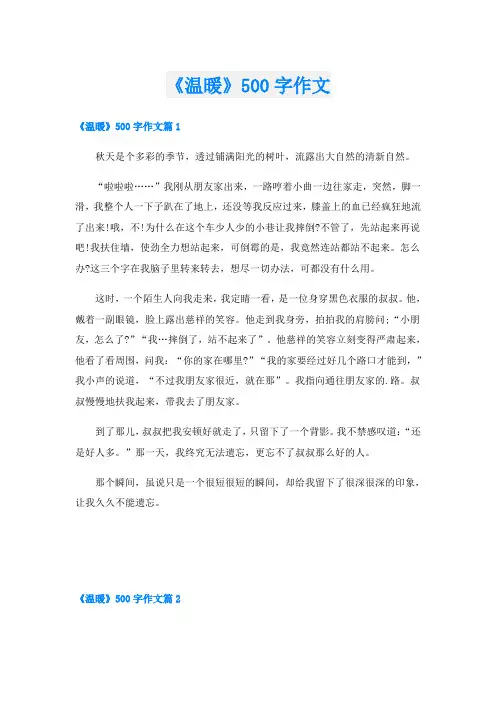 《温暖》500字作文
