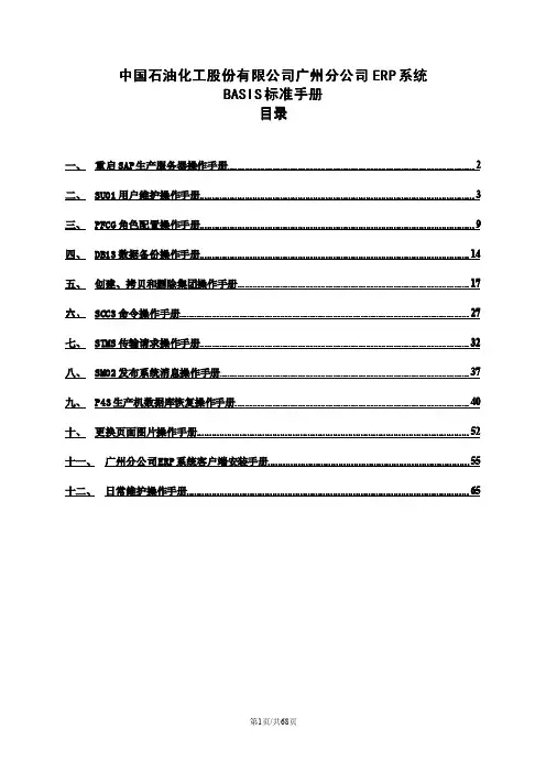 SAP系统BASIS标准手册