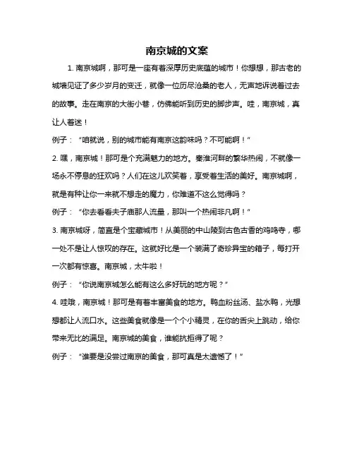 南京城的文案
