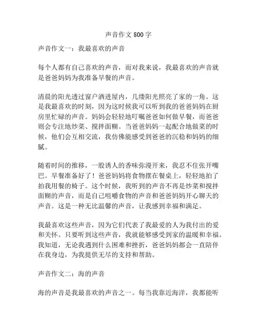 声音作文800字