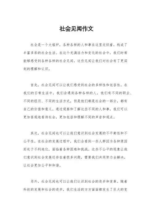社会见闻作文