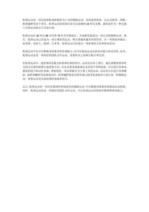 轮滑运动概念