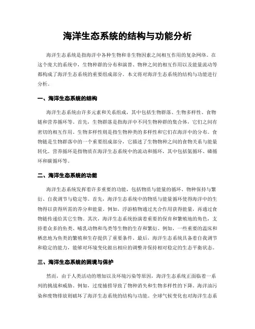 海洋生态系统的结构与功能分析