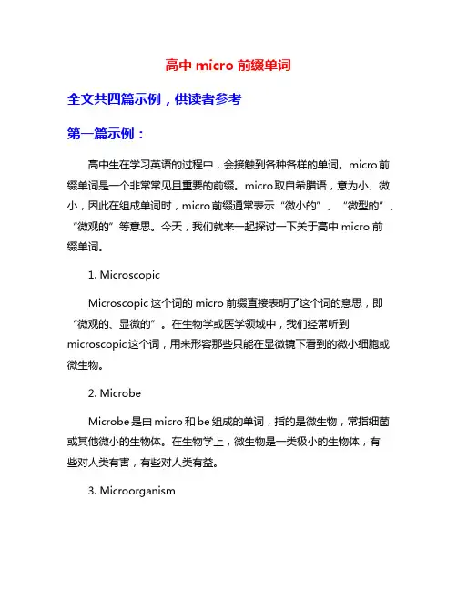 高中micro前缀单词