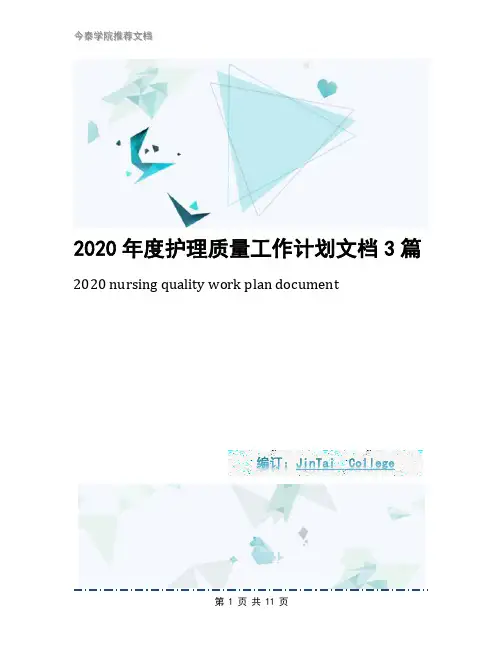 2020年度护理质量工作计划文档3篇