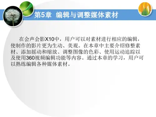 会声会影X10教程-编辑与调整媒体素材