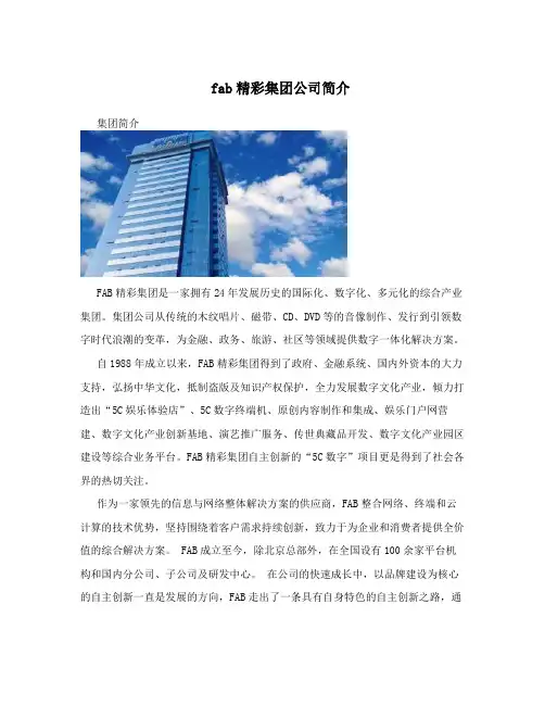 fab精彩集团公司简介