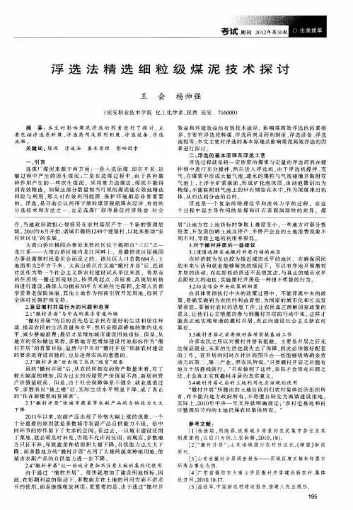 浮选法精选细粒级煤泥技术探讨