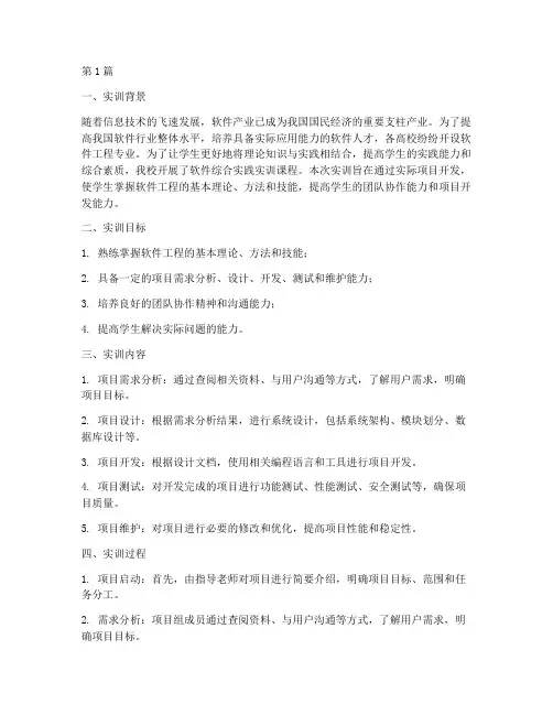 软件综合实践实训报告(2篇)