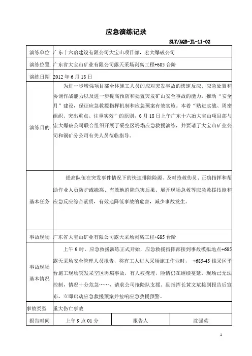 应急演练记录