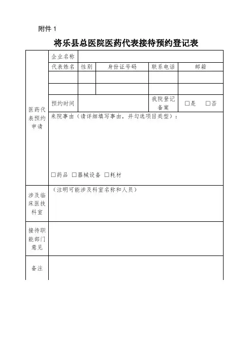 医院医药代表接待管理制度