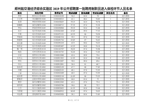郑州航空港经济综合实验区2019年公开招聘第一批聘用制职员041019143055