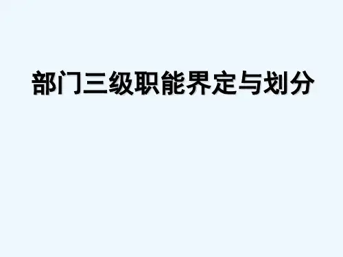 部门职能界定与划分 PPT
