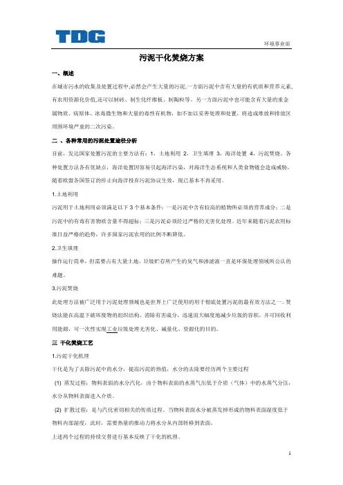 污泥干化焚烧方案