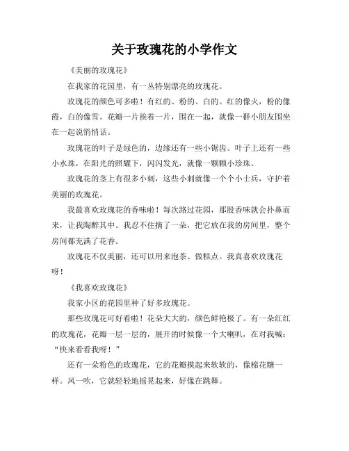 关于玫瑰花的小学作文